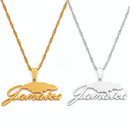 Jamaica Map Pendant Necklace