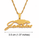 Jamaica Map Pendant Necklace