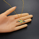 Jamaica Map with Flag Pendant Necklace