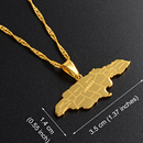 Jamaica Map with Cities Pendant Necklace