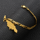Jamaica Map with Cities Ankle Bracelet