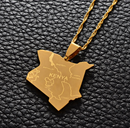 Kenya Map Pendant Necklace