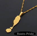 Saint Kitts And Nevis Map with Cities Pendant Necklace