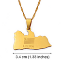 Liberia Map Pendant Necklace