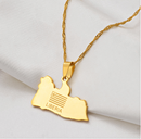 Liberia Map Pendant Necklace