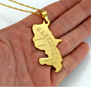 Martinique Map Pendant Necklace