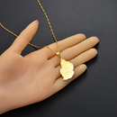 Mauritius Map with Cities Pendant Necklace