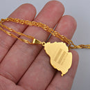Mauritius Map Pendant Necklace