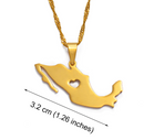 Mexico Map Pendant Necklace