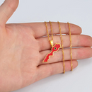 Morocco Flag Pendant Necklace