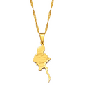 Myanmar Map with Cities Pendant Necklace