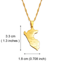 Peru Map with cities Pendant Necklace