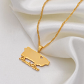 Puerto Rico Map Pendant Necklace