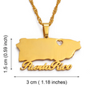 Puerto Rico Map Pendant Necklace