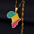 Congo Brazzaville Flag Africa Map Necklace