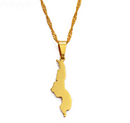 Malawi Map Pendant Necklace
