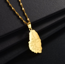 Saint Vincent Map with Cities Pendant Necklace