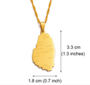 Saint Vincent and The Grenadines Map with Cities Pendant Necklace