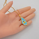 Saint Lucia Map with Flag Pendant Necklace