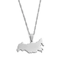 Russia Map Pendant Necklace