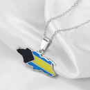 Bahamas Map with Flag Pendant Necklace