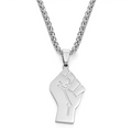 Black Lives Matter Raised Fist Pendant Necklace