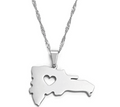 Dominican Republic Map Pendant Necklace