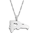 Dominican Republic Map Pendant Necklace