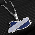 El Salvador Map with Flag Pendant Necklace