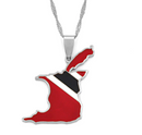 Trinidad and Tobago Flag Pendant Necklace