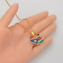 South Sudan Map Pendant Necklace