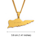 Saint Croix U.S. Virgin Islands Map Pendant Necklace