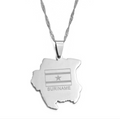 Suriname Map Pendant Necklace