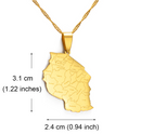 Tanzania Map with cities Pendant Necklace