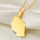 Tanzania Map with cities Pendant Necklace