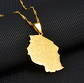 Tanzania Map with cities Pendant Necklace