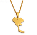 Thailand Map Pendant Necklace