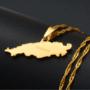 Tobago Map Pendant Necklace