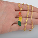 Togo Map with Flag Pendant Necklace