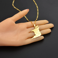 Trinidad and Tobago Map with Cities Pendant Necklace