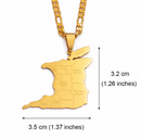 Trinidad and Tobago Map with Cities Pendant Necklace