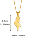Tunisia Map with Cities Pendant Necklace
