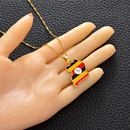 Uganda Map with Flag Pendant Necklace