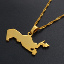 Uzbekistan Map with Heart Pendant Necklace