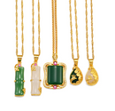 Bamboo Paon Pendant Necklace